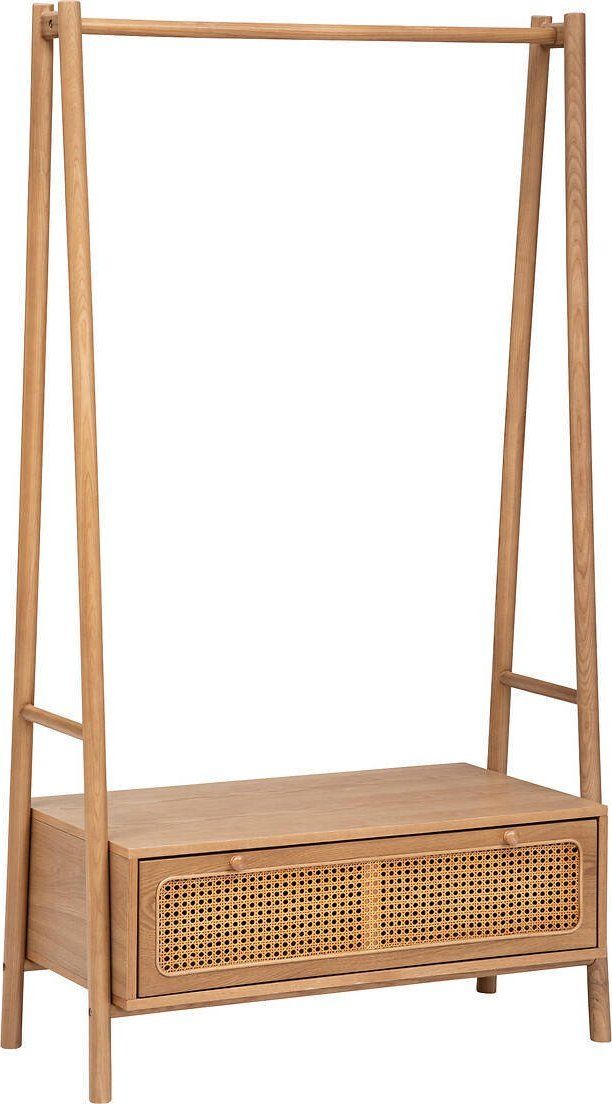 Rraf për rroba me dollap këpucësh Atmosphera Wicker, 162 cm, dru MDF, bezhë