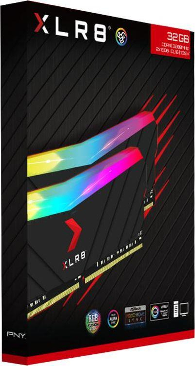 Memorie PNY XLR8 Gaming Epic-X RGB, DDR4, 32 GB, 3200 MHz, CL16, MD32GK2D4320016XRGB