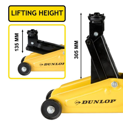 Krik hidraulik për makinë Dunlop, 2 ton, metal, i verdhë