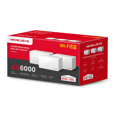 Sistem mesh WiFi Mercusys Halo H90X, AX6000, Whole Home, i bardhë