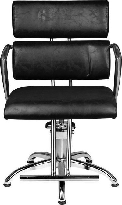 Фризерска столица Hair System SM362, еко кожа, хромирана основа, црна