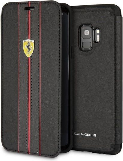 Këllëf telefoni Ferrari Folio Urban për Samsung Galaxy S9, me kapak, i zi
