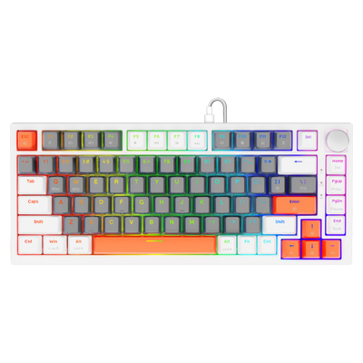 Tastierë gaming Savio Astral White Jade, USB, dritë 3 ngjyra, e bardhë