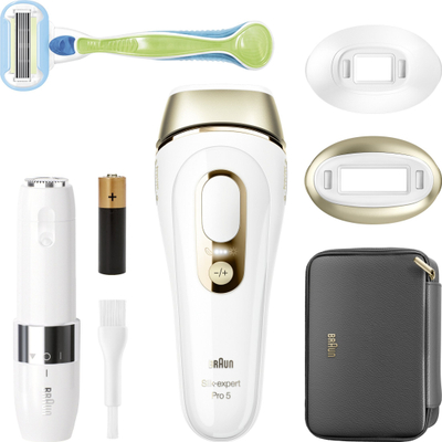 Depilator me IPL Braun Silk-expert Pro 5 PL5146, 10 nivele force, SensoAdapt, i bardhë
