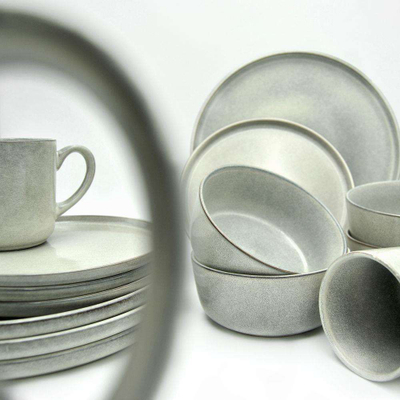 Сет садови за маса EH Excellent Houseware, 16 делови, за 4 лица, сив