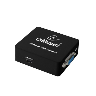 Përshtatës Gembird HDMI - D-Sub (VGA) + Jack 3.5mm, i zi