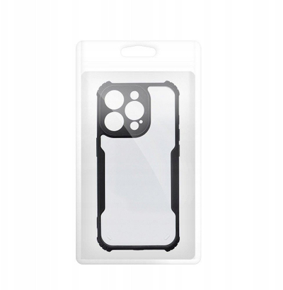 Futera mbrojtëse për iPhone 16 Pro Max, kundër rënies, transparente, e zezë