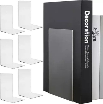 Set mbajtëse librash Ruhhy Bookends, akrilik transparent, 6 copë
