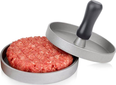 Shtypës metalik për hamburgerë Vaggan, 11.5 cm, alumin, argjend