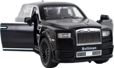 Makinë lodër SUV Bvliiman, model lluksoz për koleksion, me dyer që hapen, e zezë mat
