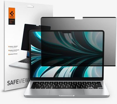 Филтер за приватност за нотбук Spigen Safe View, 4-way, со магнет, црн