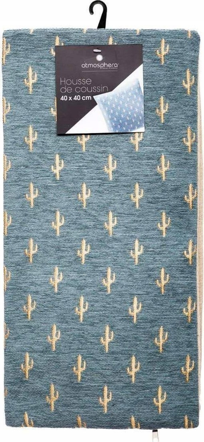 Jastëk për zbukurim Atmosphera Blue Cactus, 40x40cm, poliester, blu e çelët