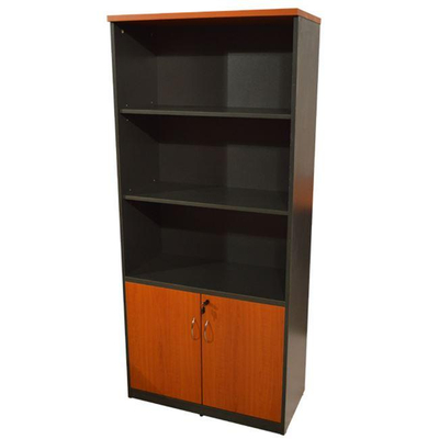 Raft zyre Kassiani, 80x40x180 cm, me 2 dyer me bravë, qershi gri i errët