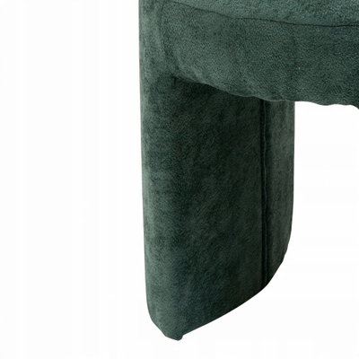 Puf i tapicuar Atmosphera Luk Green, Ø38 cm, deri 110 kg, i gjelbër