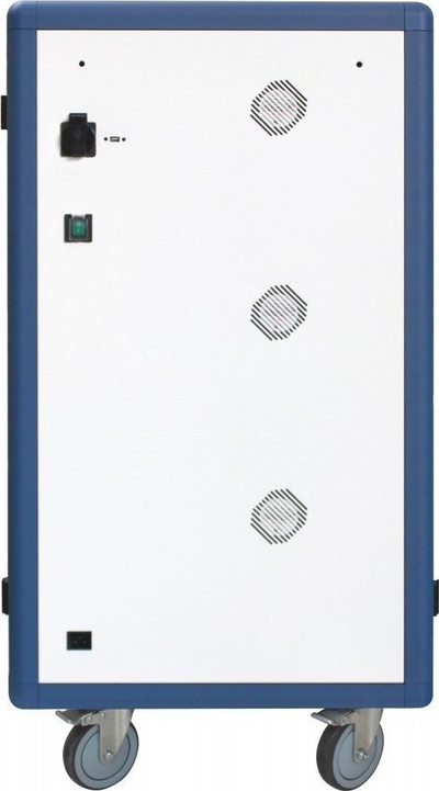 Karrocë karikimi Techly I-CABINET-30DUTY, 30 porta USB-A 2.1A, 30 vende pajisjesh, e bardhë