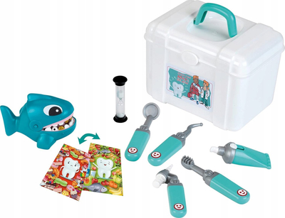 Set lodër dentistike Theo Klein 4326 Doctor's Case Dentist, 10 pjesë, me valixhe plastike, e bardhë me të gjelbër