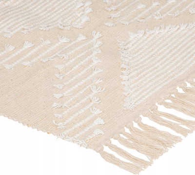 Tapet Atmosphera Cotton Rug, 60x90 cm, boho, bezhë me pupla