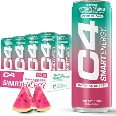 Pije energjike C4 Smart Zero Sugar Energy Drinks Box, Watermelon, 12 x 330ml 