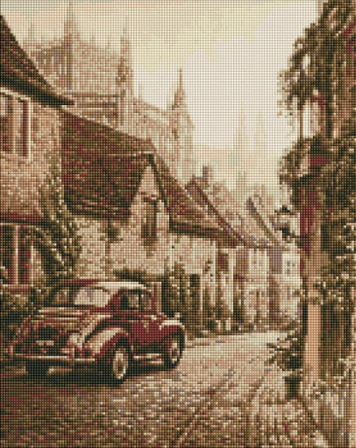 Set mozaiku me diamante Ideyka Old Town, 40 x 50 cm, shumëngjyrëshe