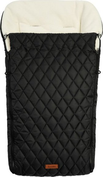 Qese gjumi për karrocë Sensillo Quilted Fleece, e papërshkueshme nga uji, me fleece të butë, e zezë