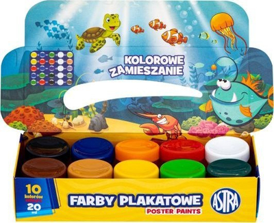 Ngjyra posteri ASTRA, set 10 ngjyra, 20ml