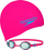 Set noti Speedo Jet Swim Set, kapuç silikoni, syze noti për kalamaj, shumëngjyrësh
