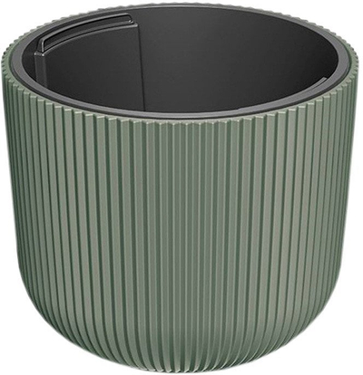 Saksi plastike MILLY Flowerpot With Insert, 29.8cm, me futës, jeshile e errët
