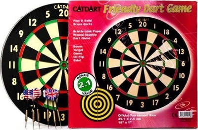 Set lojë shigjetash Tactic Catdart, tabelë me dy anë, set shigjetash metalike, shumëngjyrëshe