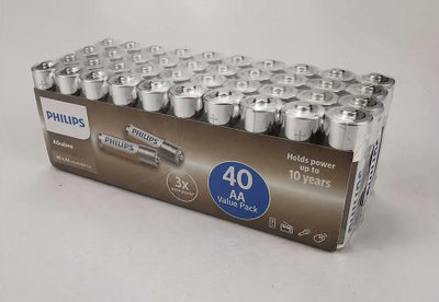 Bateri alkaline Philips AA LR6, paketim 40 copë