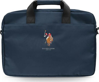 Çantë laptopi U.S. Polo Assn Pouch, 16", me doreza, blu navy