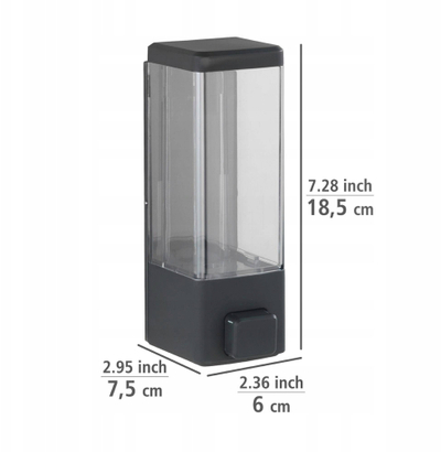 Диспенсер за сапун WENKO Istres Black, 320ml, ѕиден монтажен, црн