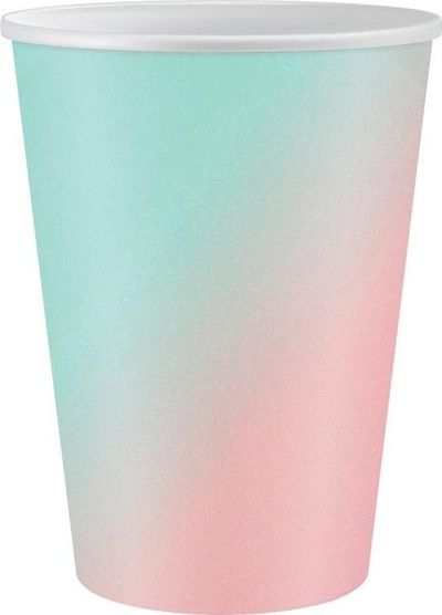 Gotë letre njëpërdorimëshe GoDan Ombre, 266 ml, set 6 copë, shumëngjyrëshe
