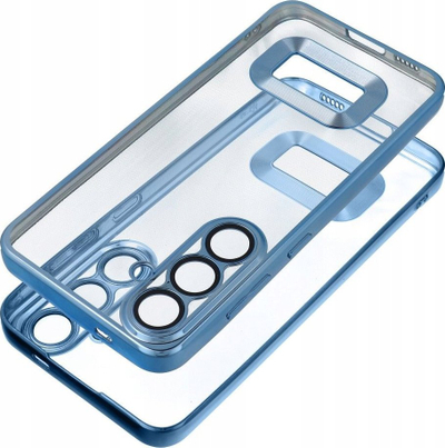 Kapak telefoni Samsung Galaxy A54 5G GLAM, silikon TPU, pjesa mbrapa transparente, blu