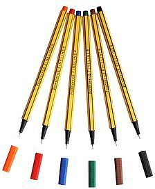 Set fineliner Leviatan, 6 ngjyra, majë e hollë, shumëngjyrësh