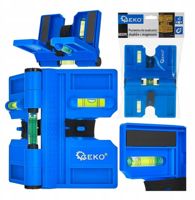 Niveli për shtylla GEKO G03391, me magnet, plastik, blu