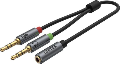 Kabllo Unitek- Jack 3.5mm x2 (Y-C957ABK),0.2m,e zezë