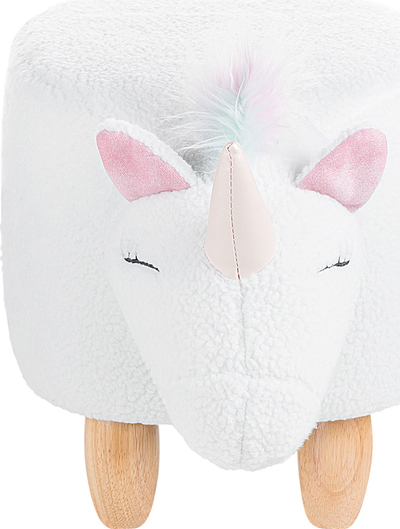 Stol për kalamaj Unicorn, material poliestër, këmbë druri, i bardhë