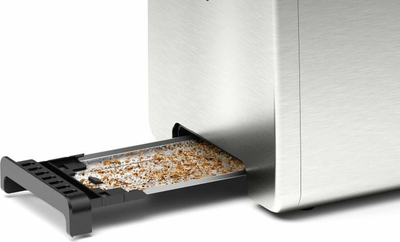 Toaster Bosch TAT3P420DE, për 2 feta buke, 970W, zi me argjendtë