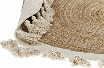 Tapet rrumbullak Beliani SAMSUN, 120 cm, jute, bezhë krem