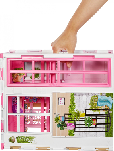 Shpi lodre Mattel Barbie Dollhouse, 2 kate, me kukull Barbie, rozë