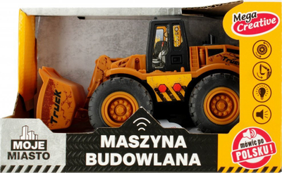 Lodër buldozer MEGA CREATIVE My City 520398, me drita dhe zë, pull back, multikolor