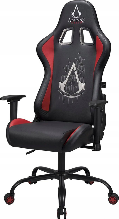 Karrige gaming Subsonic Assassin's Creed, mbështetëse 3D, lëkurë sintetike, e zezë me të kuqe