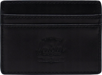 Portofol Herschel Charlie, lëkurë, RFID, i zi