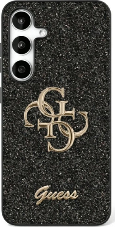 Kapak telefoni Guess 4G Glitter, për Samsung Galaxy S25 Ultra, PU, i zi