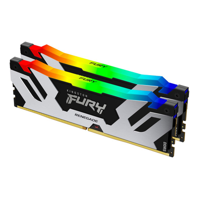 RAM десктоп Kingston Fury Renegade KF560C32RSAK2-96, 96GB DDR5, 6000MHz RGB, црна и сребрена