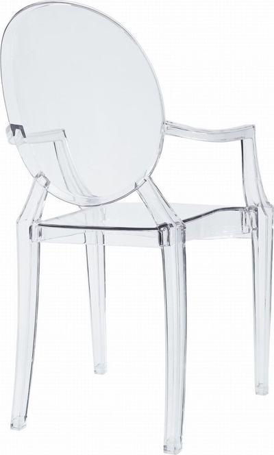 Set karrigesh OSKAR Busan Chair, polikarbonat transparent, 4 copë