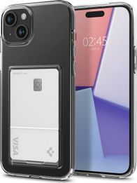 Mbrojtëse telefoni Spigen Crystal Slot, për iPhone 15 Plus, me xhep kartelash, transparente
