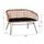 Stol metalik Allegra HM5692, wicker, 124x57x77 cm, zi bezhë