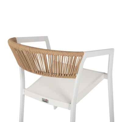 Karrige alumini Miri 56×60×81.5 cm (HM5891.02), bardhë/ bezhë