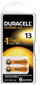 Батерија за апарат за слух Duracell 13 A13, 6 парчиња